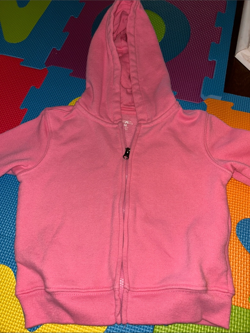 Kids Pink Hooded Zip-Up Sweatshirt